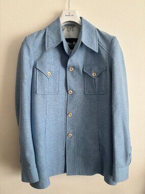 Vintage Mac-Mor Sky Blue Leisure Shirt Jacket/ Overshirt - 40/ Medium | 1970s